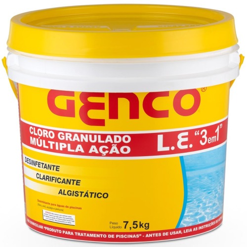 Cloro granulado mltipla ao 3 em 1 - 7,5 Kg