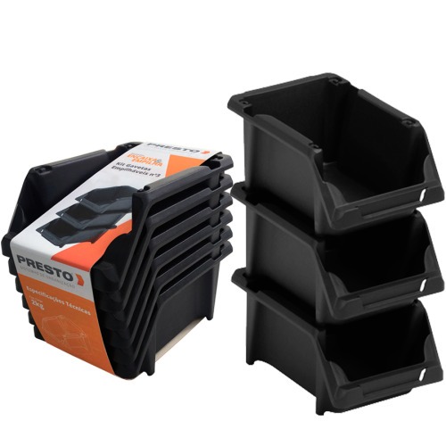 Kit 18 Gavetas plsticas empilhveis para estante n 3 - 42017