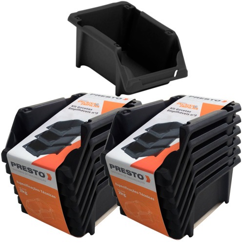 Kit 18 Gavetas plsticas empilhveis para estante n 3 - 42017