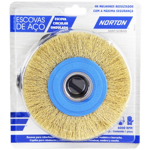 Escova de a�o circular ondulada 152,4 x 25,4 mm