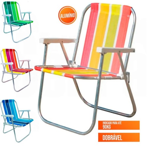 Cadeira de praia varanda alta em alumnio - CAD0047