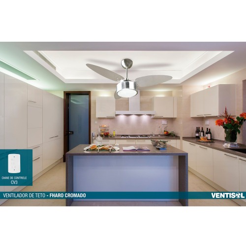 Ventilador de teto 3 pás em mdf dupla face - Fharo 110V Ventilador de teto 3 pás em mdf dupla face - Fharo 110V