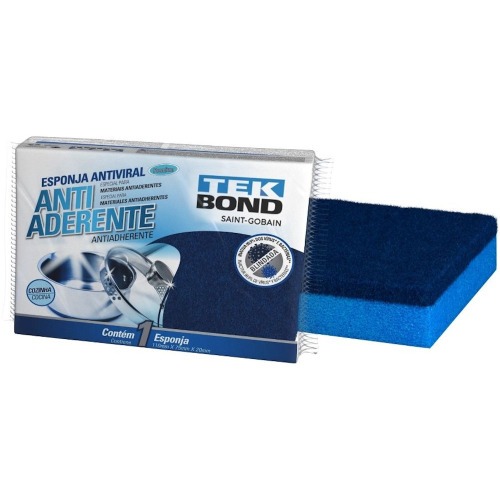 Esponja multiuso antiaderente dupla face azul Esponja multiuso antiaderente dupla face azul
