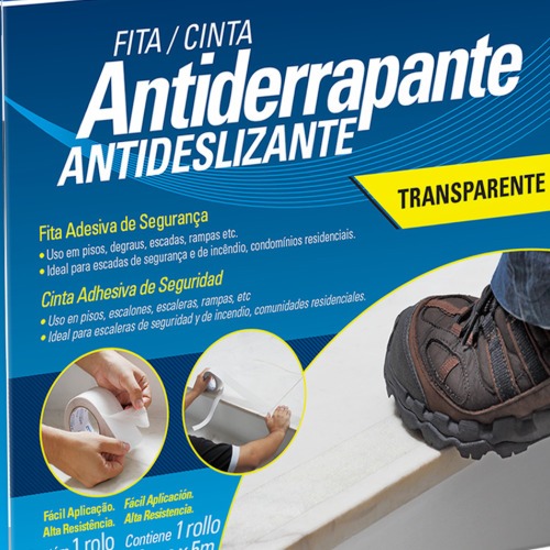 Fita adesiva antiderrapante transparente 50 mm x 5 m