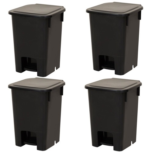 Cesto coletor de lixo 15L com pedal 4 peas - MVCP15