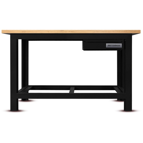 Bancada aberta 1500 x 600 mm com 1 gaveta tampo de madeira pinus - RLL-200 Bancada aberta 1500 x 600 mm com 1 gaveta tampo de madeira pinus - RLL-200