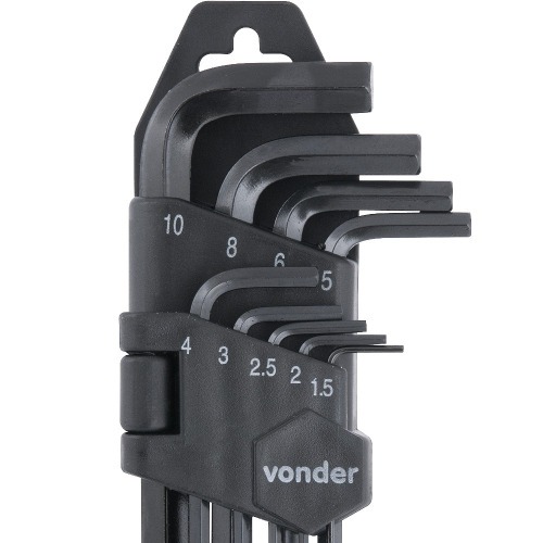 Jogo chave allen 1,5 a 10 mm com 09 peças Jogo chave allen 1,5 a 10 mm com 09 peças