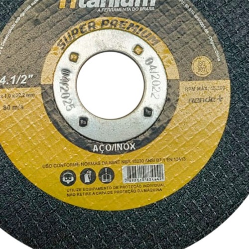 Disco de corte fino para metal e inox 4.1/2