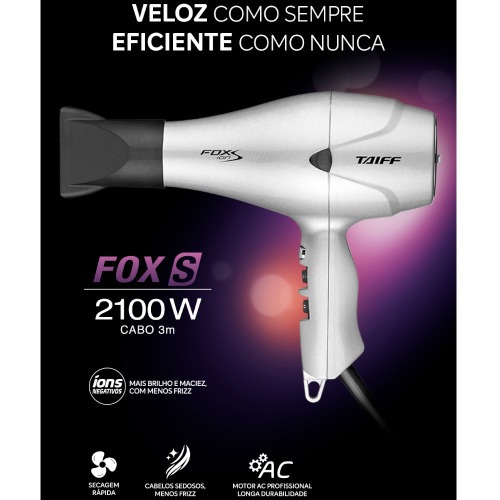 Secador de cabelo 2100 watts 5 temperaturas - Fox on S  220V