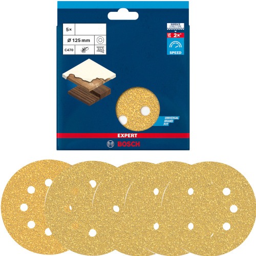 Disco de lixa 125 mm 8 furos com 5 peas - C470