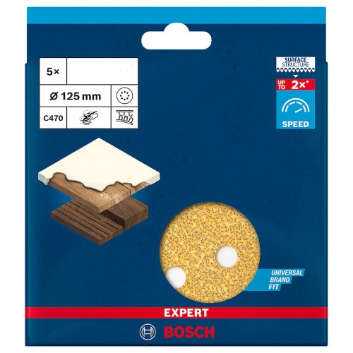 Disco de lixa 125 mm 8 furos com 5 peas - C470