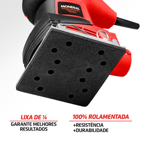 Lixadeira orbital 250W 110 x 103 mm com coletor de pó - FLO-2 220V Lixadeira orbital 250W 110 x 103 mm com coletor de pó - FLO-2 220V