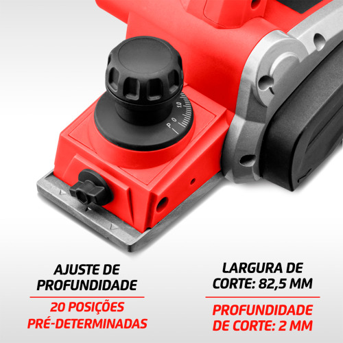 Plaina eltrica 700 watts corte por passada de 2 mm - FPL-02  110V