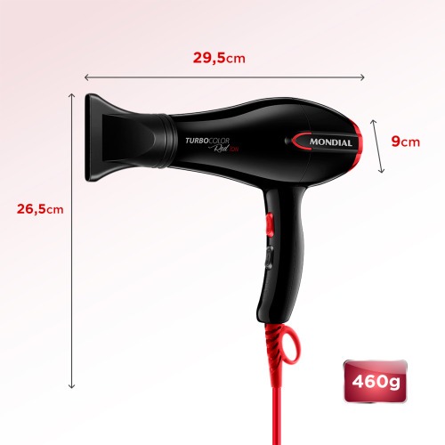 Secador de cabelo 1.900 watts Turbo Color Red - SC-41  220V Secador de cabelo 1.900 watts Turbo Color Red - SC-41  220V