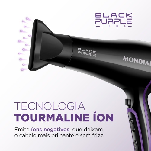 Secador de cabelo 2.000 watts Black Purple SCN-01 110V Secador de cabelo 2.000 watts Black Purple SCN-01 110V