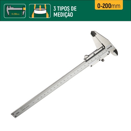 Paqumetro universal capacidade 200 mm leitura de 0,02 mm - ST91502SC
