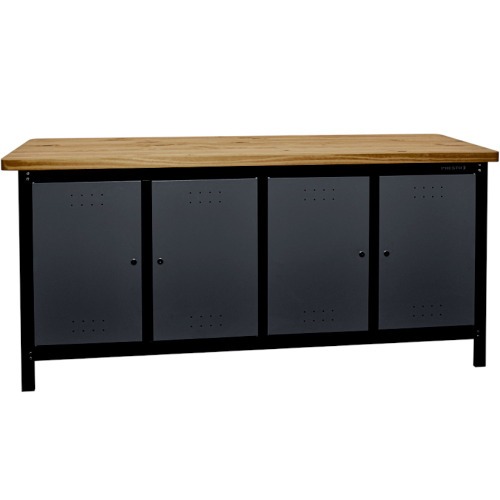 Bancada fechada com 4 portas 2 m  tampo 40 mm - Dark