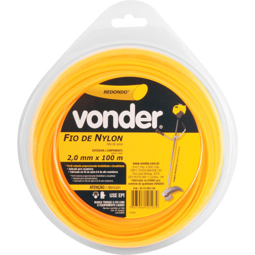 Fio de nylon redondo 2,0 mm x 100 metros para ro�adeira