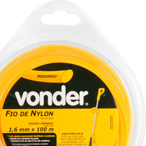 Fio de nylon para aparador de grama 1,6 mm x 100 metros