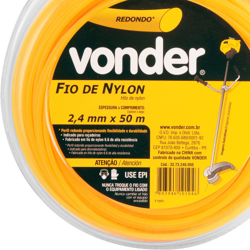Fio de nylon para roadeira 2,4 mm x 50 metros