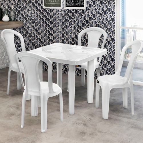 Kit 4 cadeiras pl�sticas sem bra�o bistr� - Pratagy
