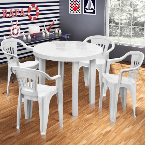 Kit 4 cadeiras plsticas com braos - Tabuba