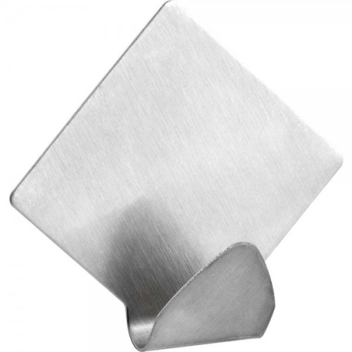 Gancho adesivo losango em inox com 2 peas