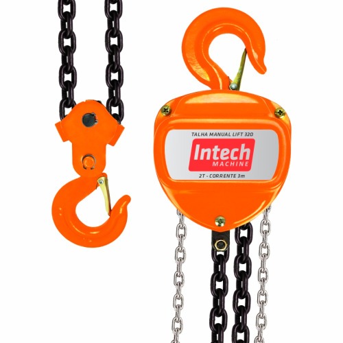 Talha manual com capacidade de 2000 Kg e 3 metros de corrente - LIFT330