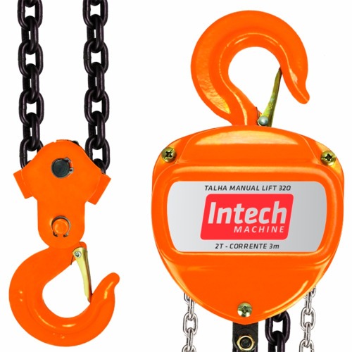 Talha manual com capacidade de 2000 Kg e 3 metros de corrente - LIFT330