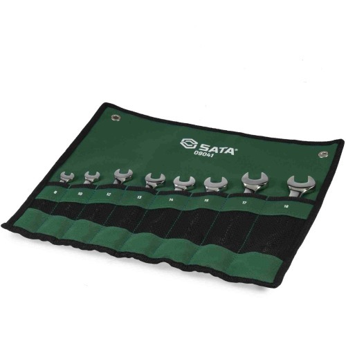 Jogo de chave combinada com catraca revers�vel de 8 a 18 mm com 8 pe�as - ST09041