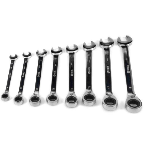 Jogo de chave combinada com catraca revers�vel de 8 a 18 mm com 8 pe�as - ST09041
