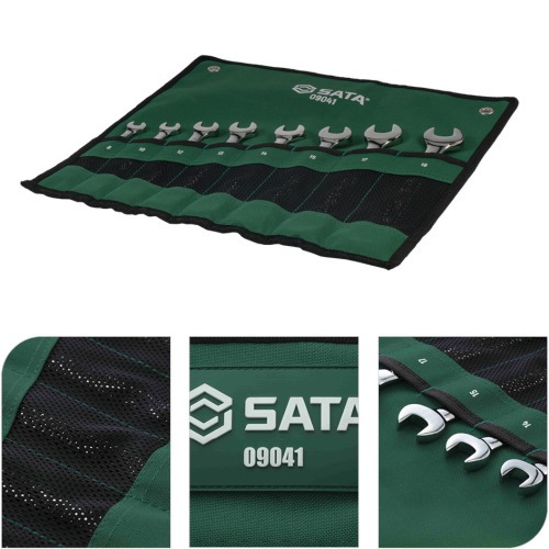 Jogo de chave combinada com catraca revers�vel de 8 a 18 mm com 8 pe�as - ST09041