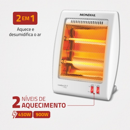 Aquecedor elétrico 900 watts a quartzo - Confort Air II 220V Aquecedor elétrico 900 watts a quartzo - Confort Air II 220V
