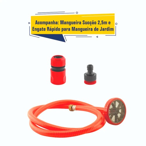 Lavadora de mdia presso 320 libras 1 hp com carrinho e mangueira 10m - LJ14L  220V
