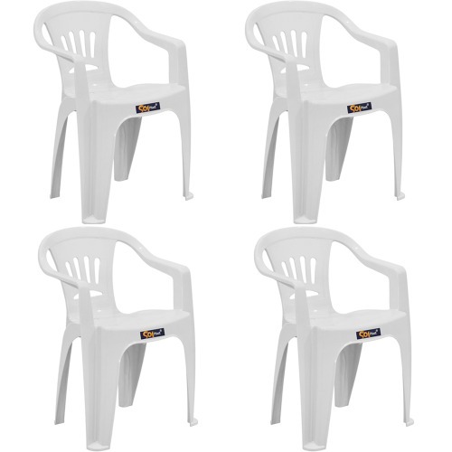 Kit 4 cadeiras plsticas com braos - Tabuba