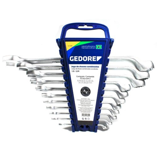 Jogo de chave combinada 6 a 22 mm ao cromo vandio com 11 peas - 1 B - 11M