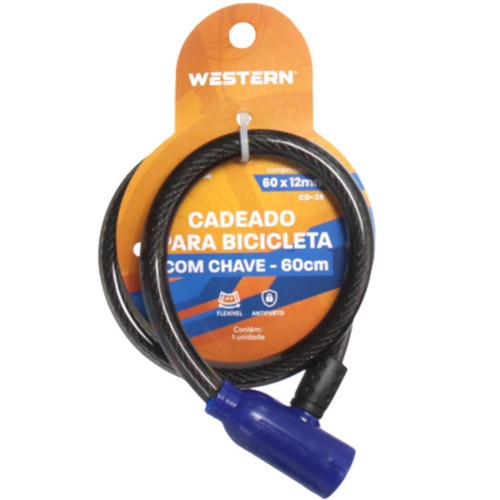 Cadeado para bicicleta 60 cm com chave - CD-35