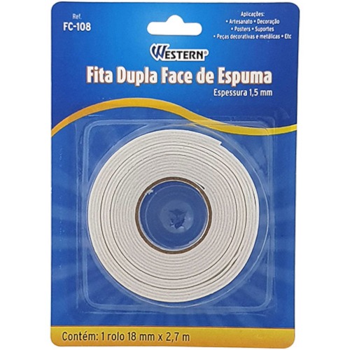 Fita dupla face espuma 18 mm x 2,7 m