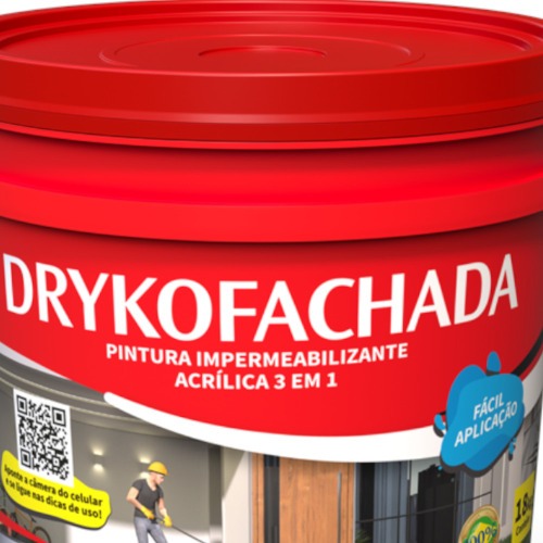 Impermeabilizante l�quido 18 litros 3 em 1 para fachadas - DRYKOFACHADA