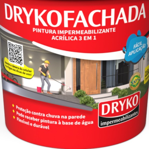 Impermeabilizante l�quido 18 litros 3 em 1 para fachadas - DRYKOFACHADA