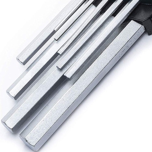 Jogo de chave allen hexagonal longa 1,5 a 10 mm com 9 pe�as