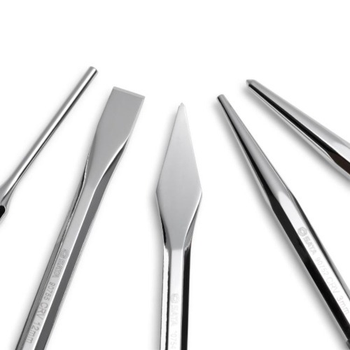 Jogo de talhadeira, pun��o e saca-pinos com 5 pe�as