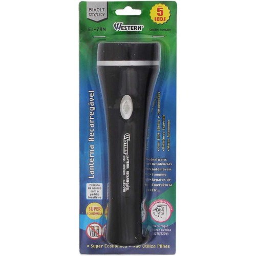 Lanterna a bateria 4V recarregvel com 5 Leds - EL-79N  110V/220V