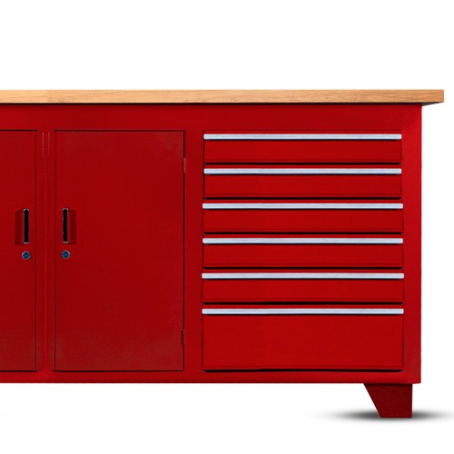 Bancada fechada com 6 gavetas e 2 portas RLL-204