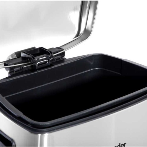Lixeira inox retangular 50L com pedal Lixeira inox retangular 50L com pedal