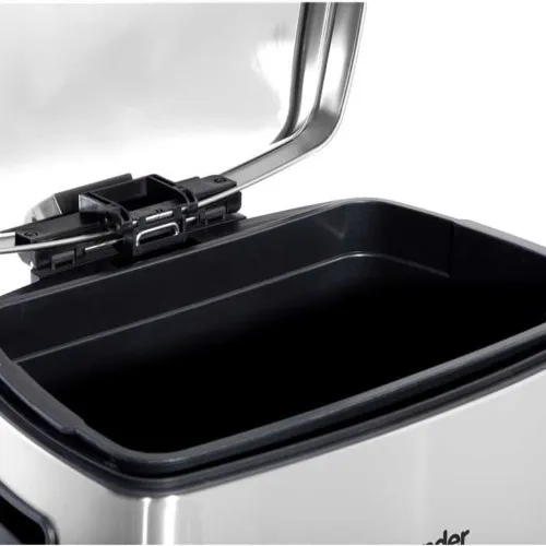 Lixeira inox retangular 50L com pedal - 63.56.050.003 - Vonder