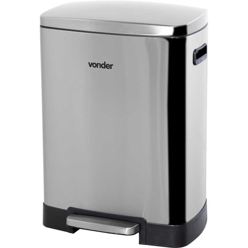 Lixeira inox retangular 50L com pedal Lixeira inox retangular 50L com pedal