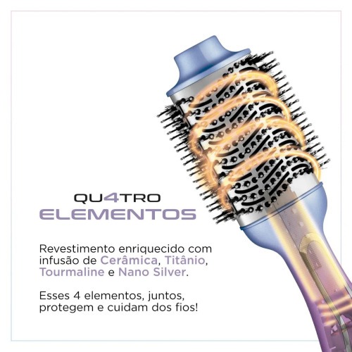 Escova secadora 4 elementos 1200W By Juliette - ES-JU-03 110V/220V Escova secadora 4 elementos 1200W By Juliette - ES-JU-03 110V/220V