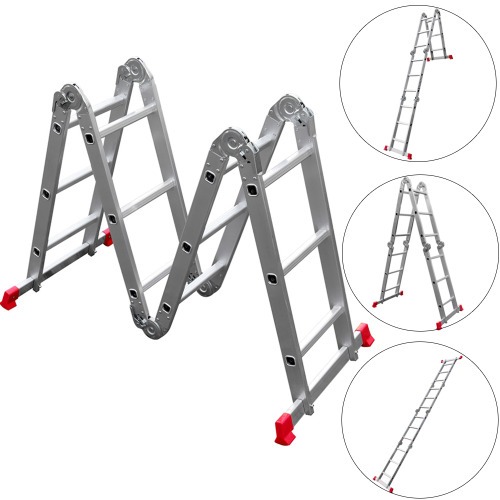 Escada multifuncional de alum�nio 3 x 4 com 12 degraus 8 em 1 - 428132
