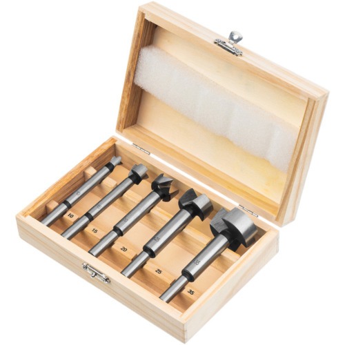 Jogo de brocas 10 a 35 mm para fechadura com 5 peas - FORSTNER